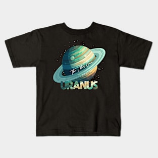 Uranus Planet Logo, Astronomy Space Exploration Art Kids T-Shirt